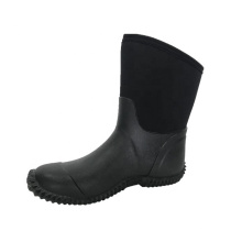 Black Men's Waterproof Neoprene Rubber Outdoor Fishing Short Boots Rain Boots